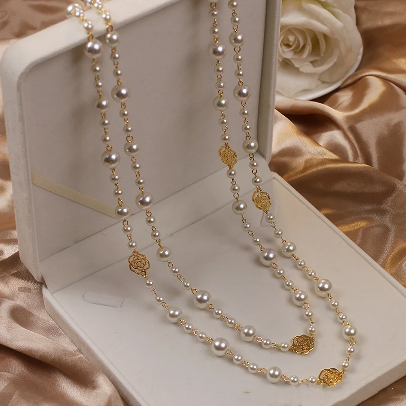 Monica — Gold-Tone & Pearl-Style Necklace