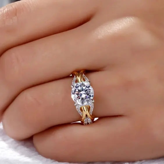 Violet — Vintage Gold and Silver Crystal Ring