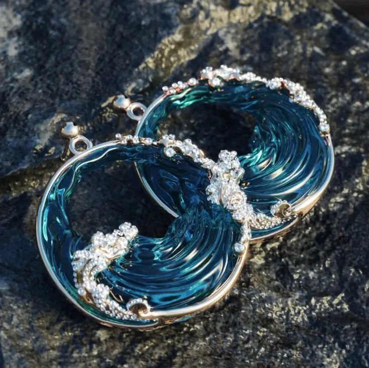 Marina — Ocean Glass Vintage Hoops