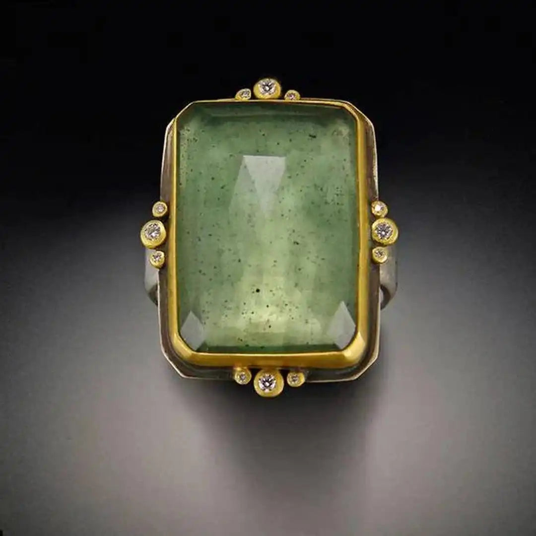 Blair — Vintage Green Gold Ring