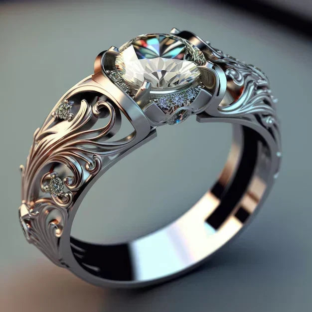 Clothilde — Exquisite Crystal Ring in White Gold