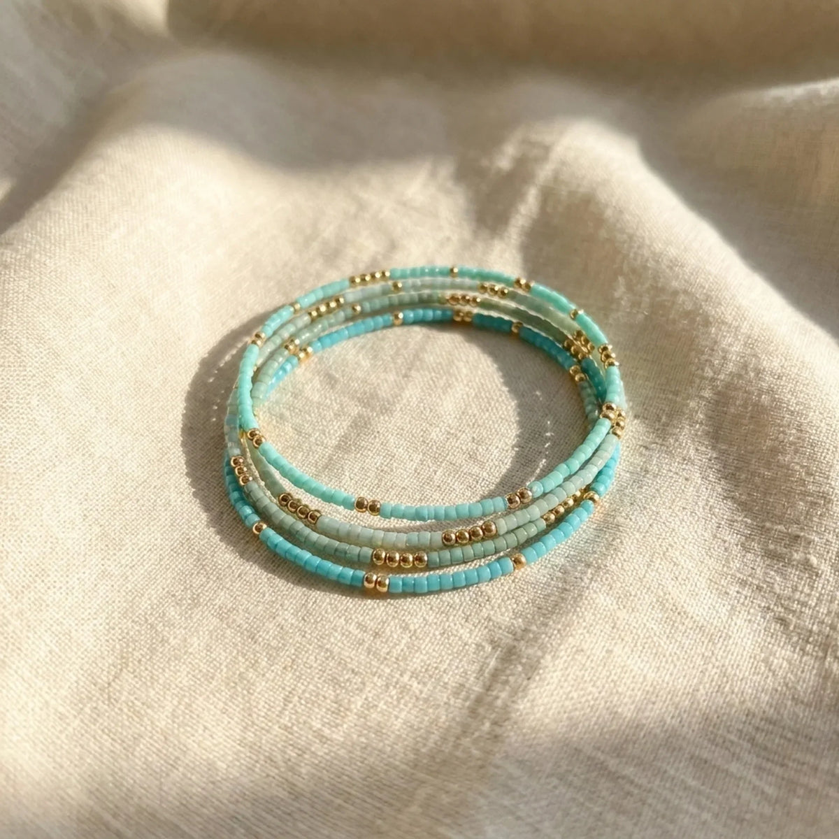 Zoe — Subtle Turquoise Beaded Bracelet Set