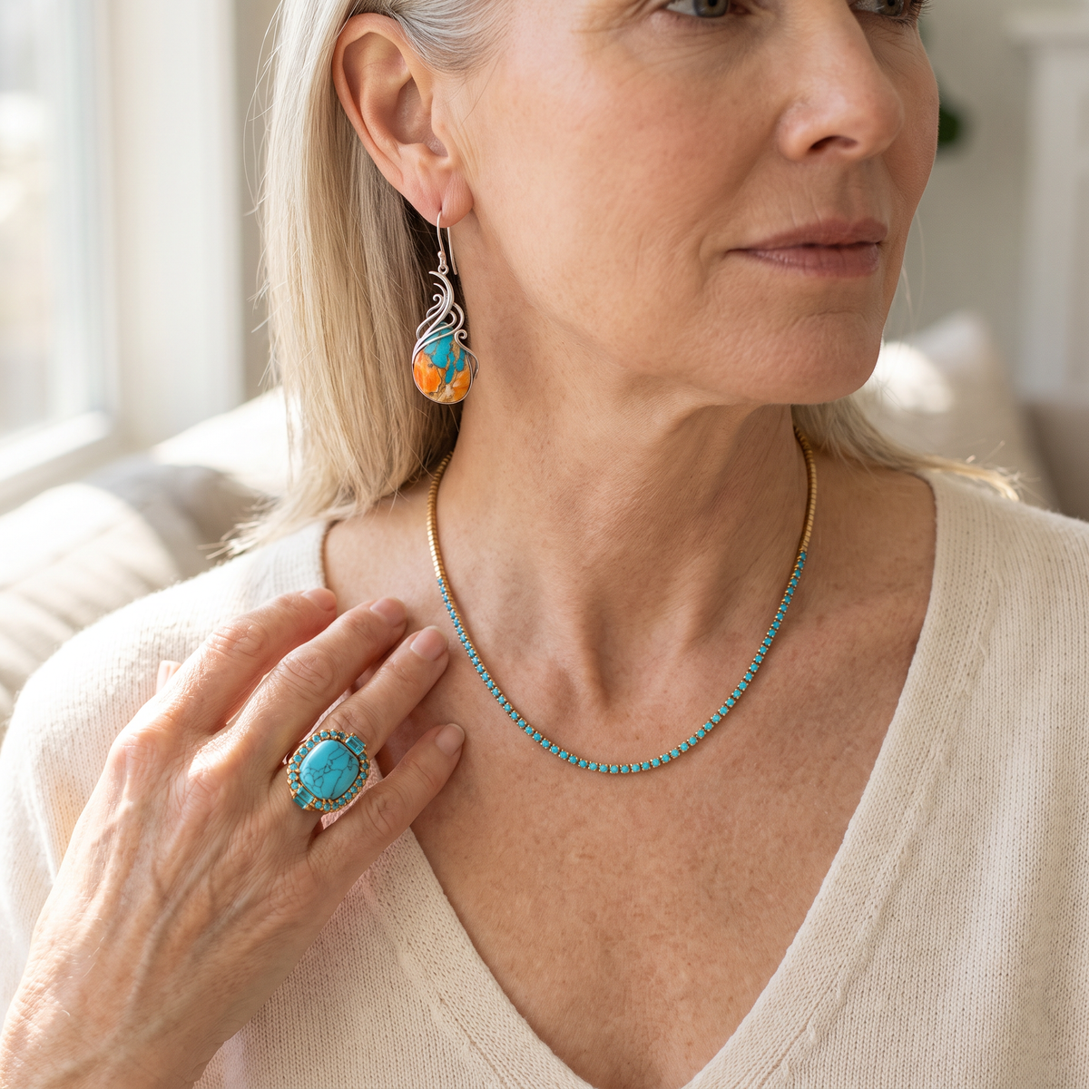 Talia — Turquoise Coast 3-Piece Set worn together