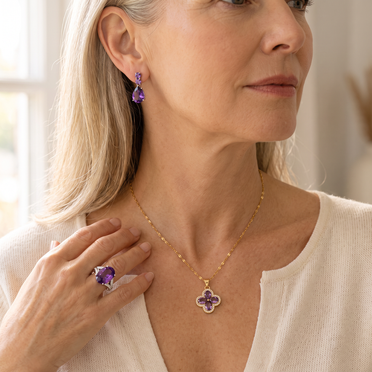 Amethyste — Amethyst Evening 3-Piece Set worn together