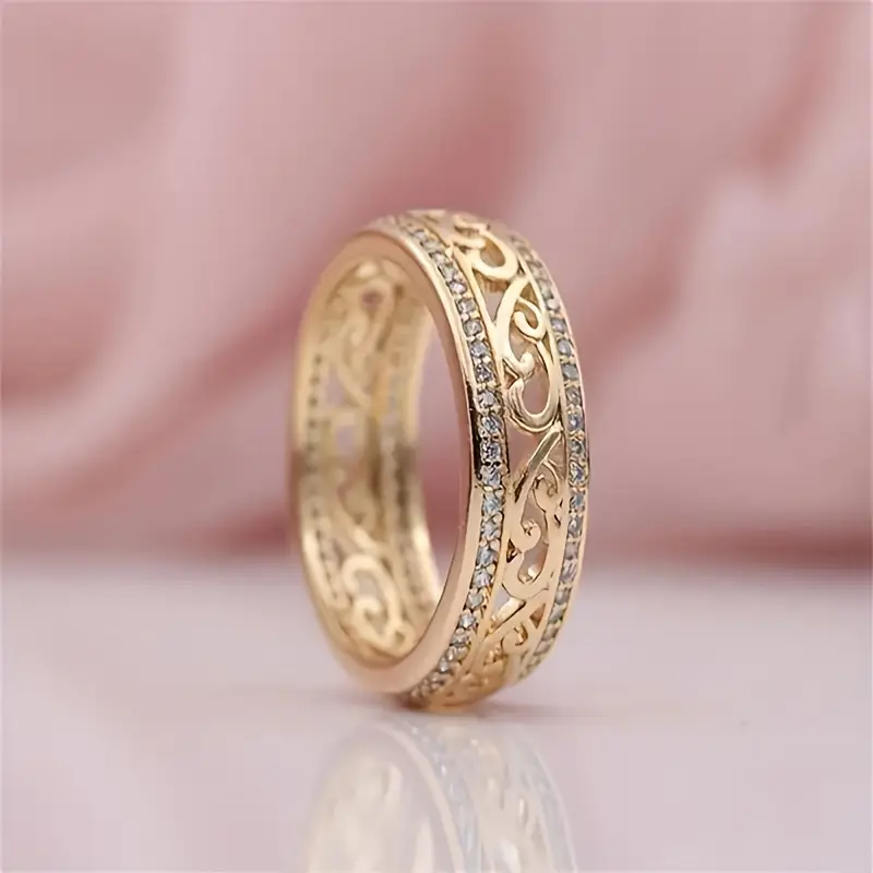 Yvette — Bright Hollow Gold Ring