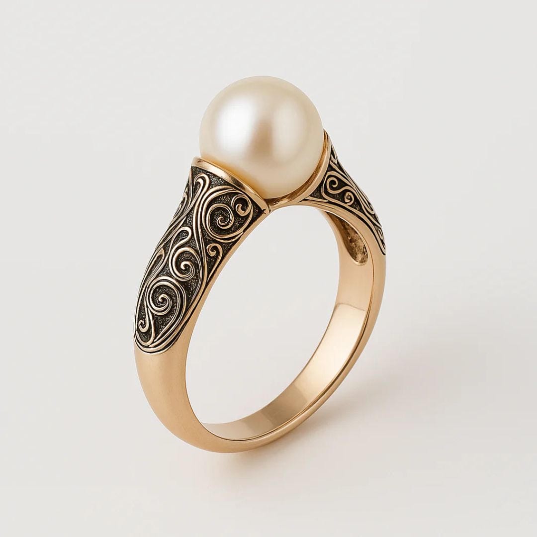 Rosamond Vintage Pearl Golden Ring