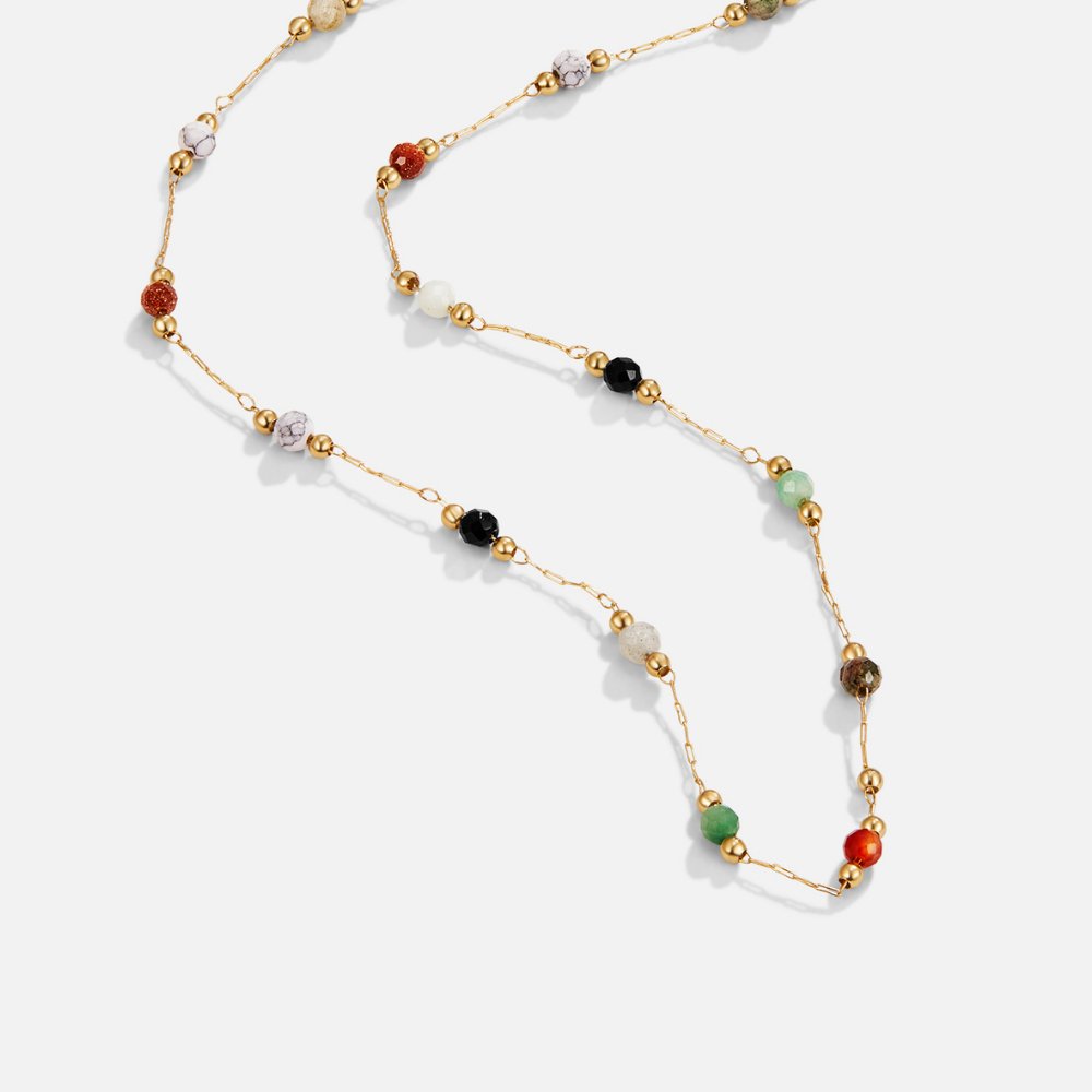 Debora — Beaded Stone Necklace
