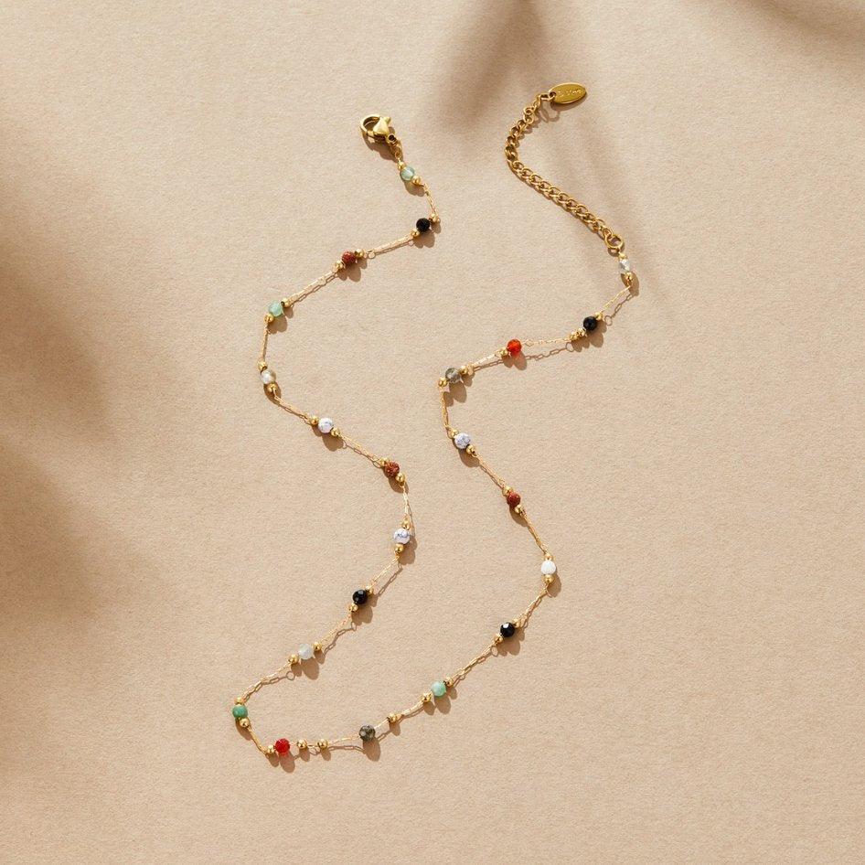 Debora — Beaded Stone Necklace