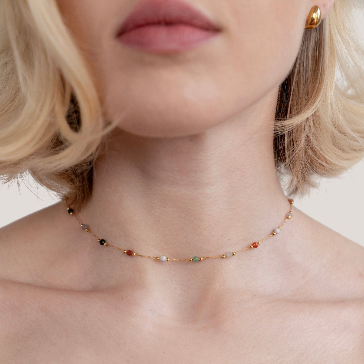 Debora — Beaded Stone Necklace