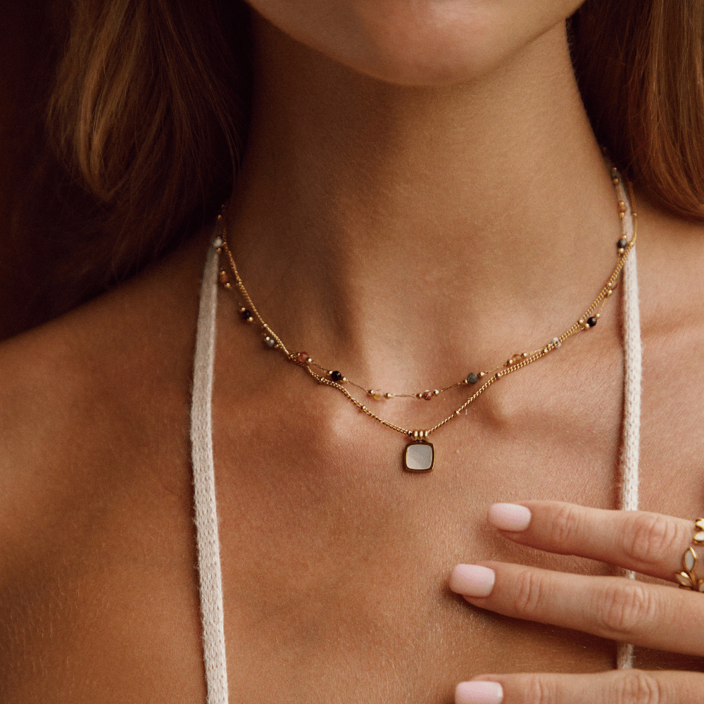 Debora — Beaded Stone Necklace