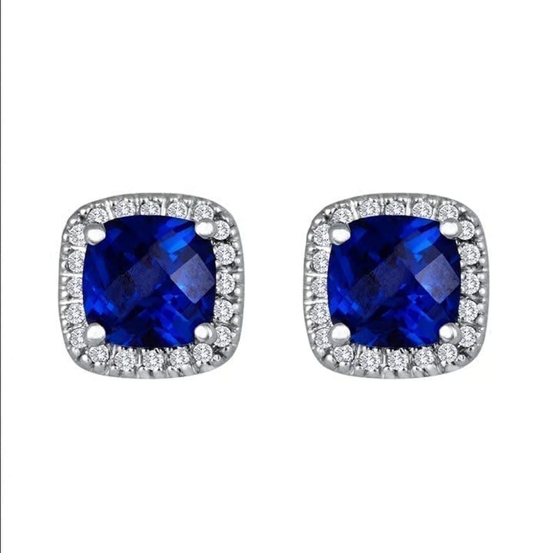 Damaris — Saphir Square Stud Earrings