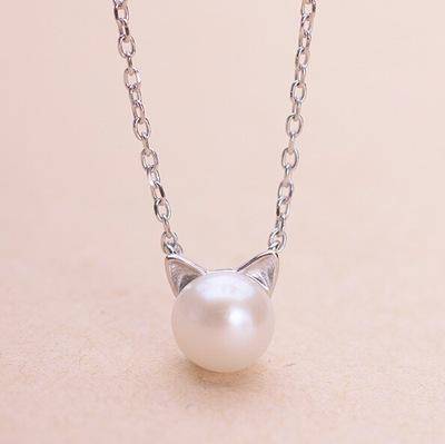 Paisley — Beautiful Pearl Cat Necklace with Bonus Earrings + Ring