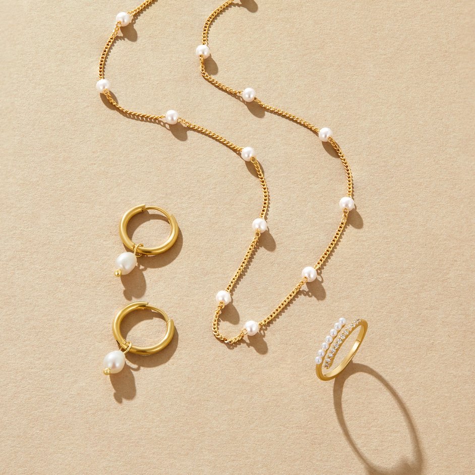 Tessa — Pearl Gold Necklace