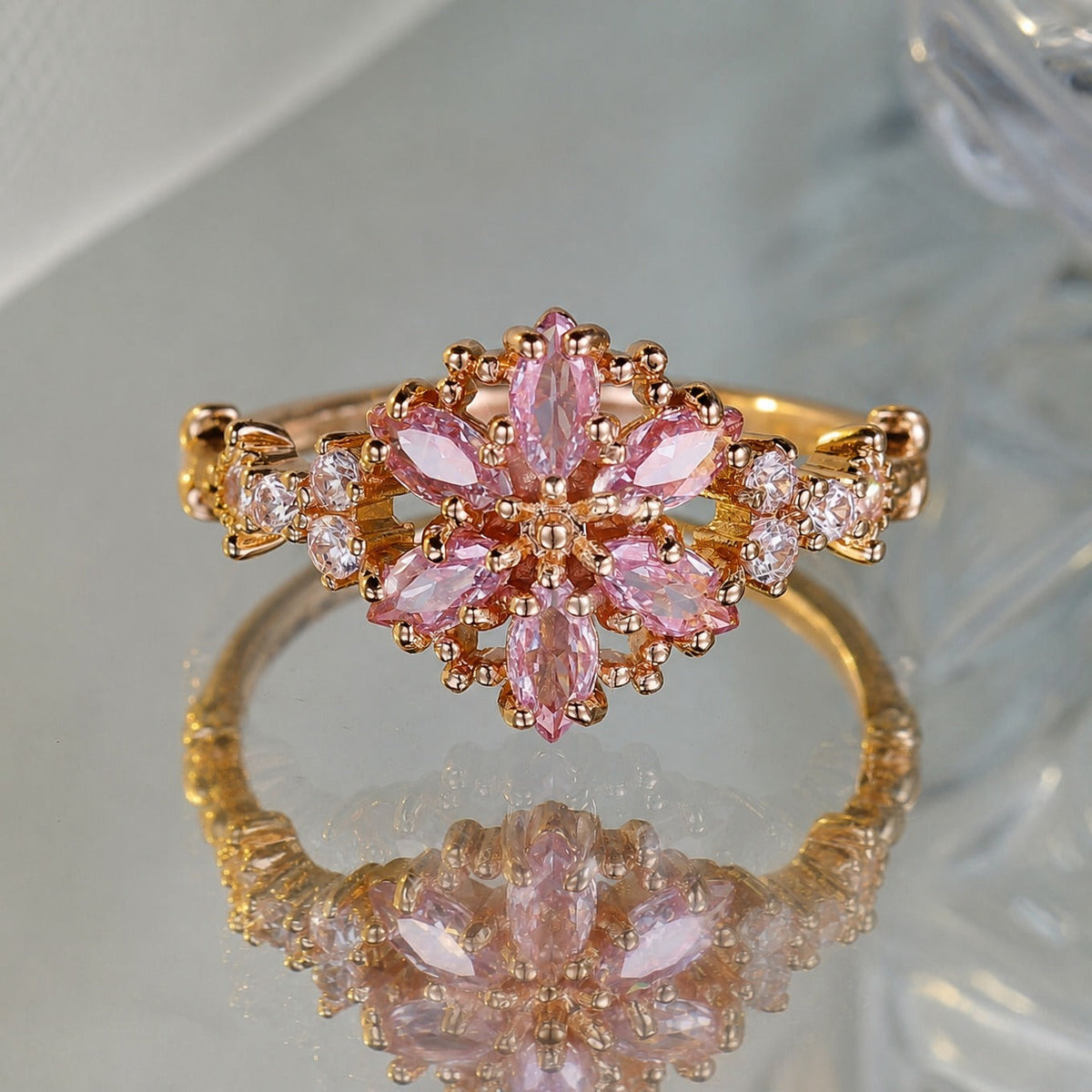 Bonnie — Golden Petal Pink Ring