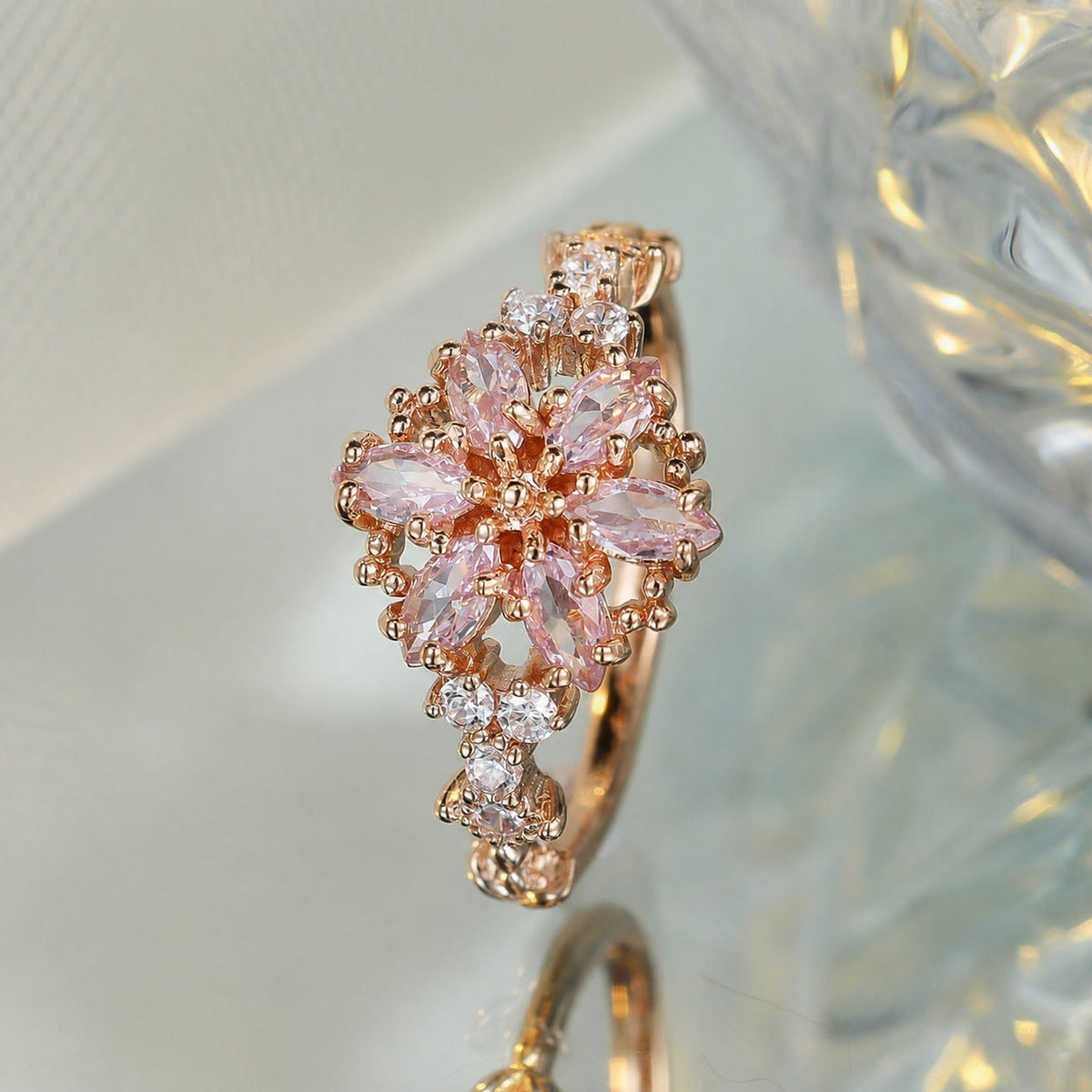 Bonnie — Golden Petal Pink Ring
