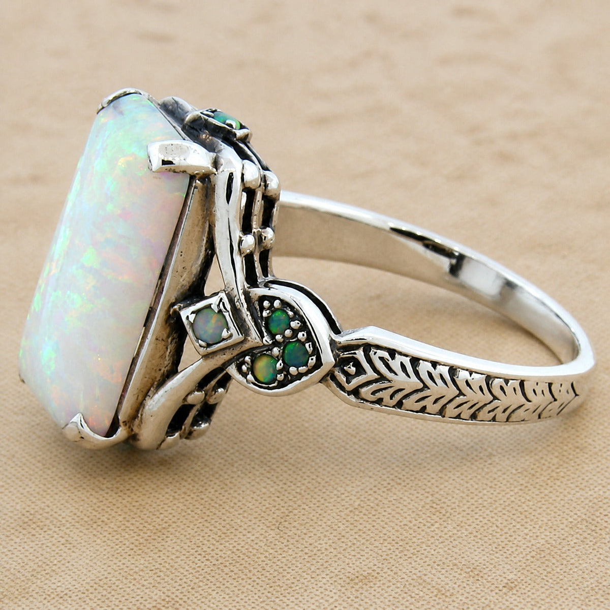 Lila — Antiqued Court Gem Ring