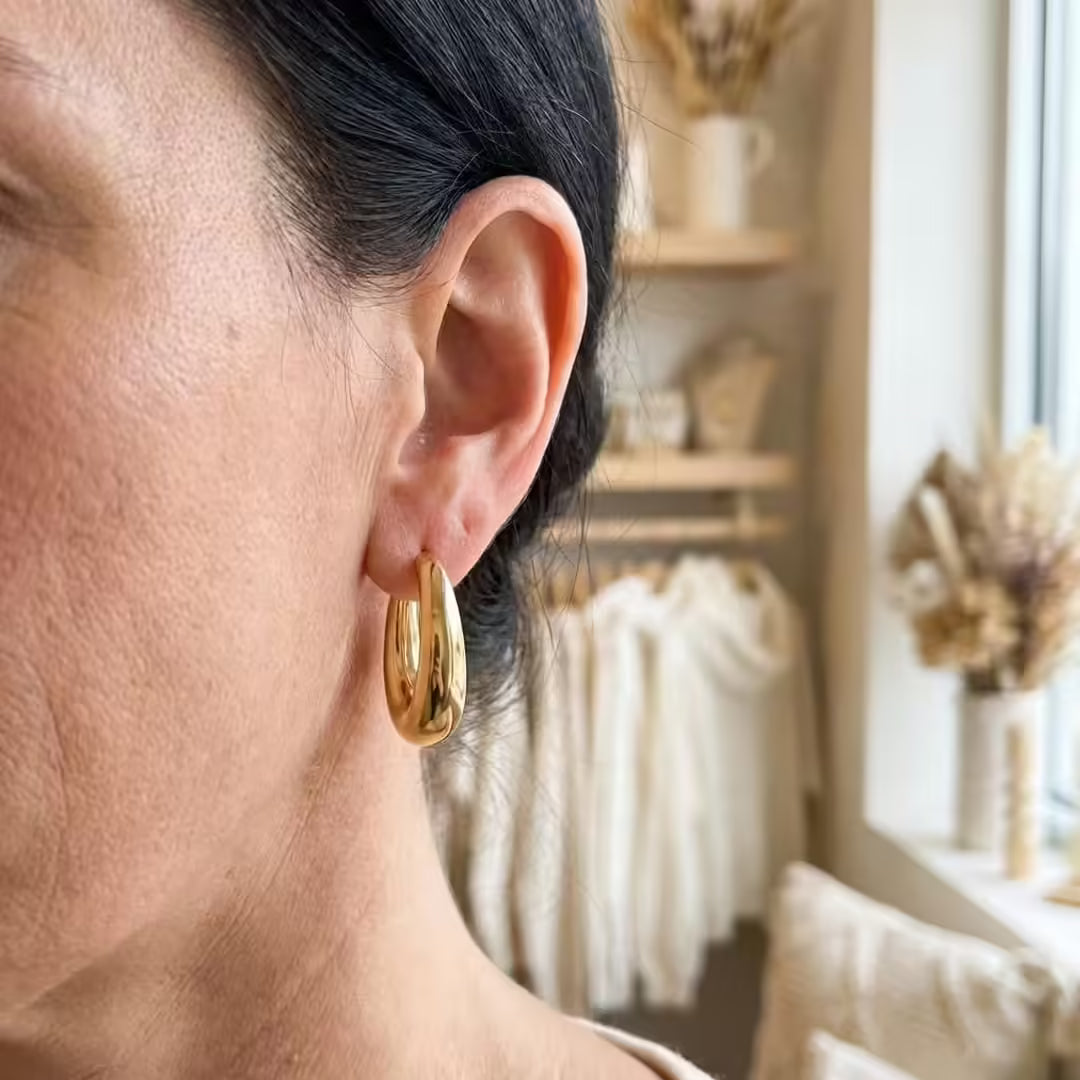Paige — Classic Golden Hoop Earrings