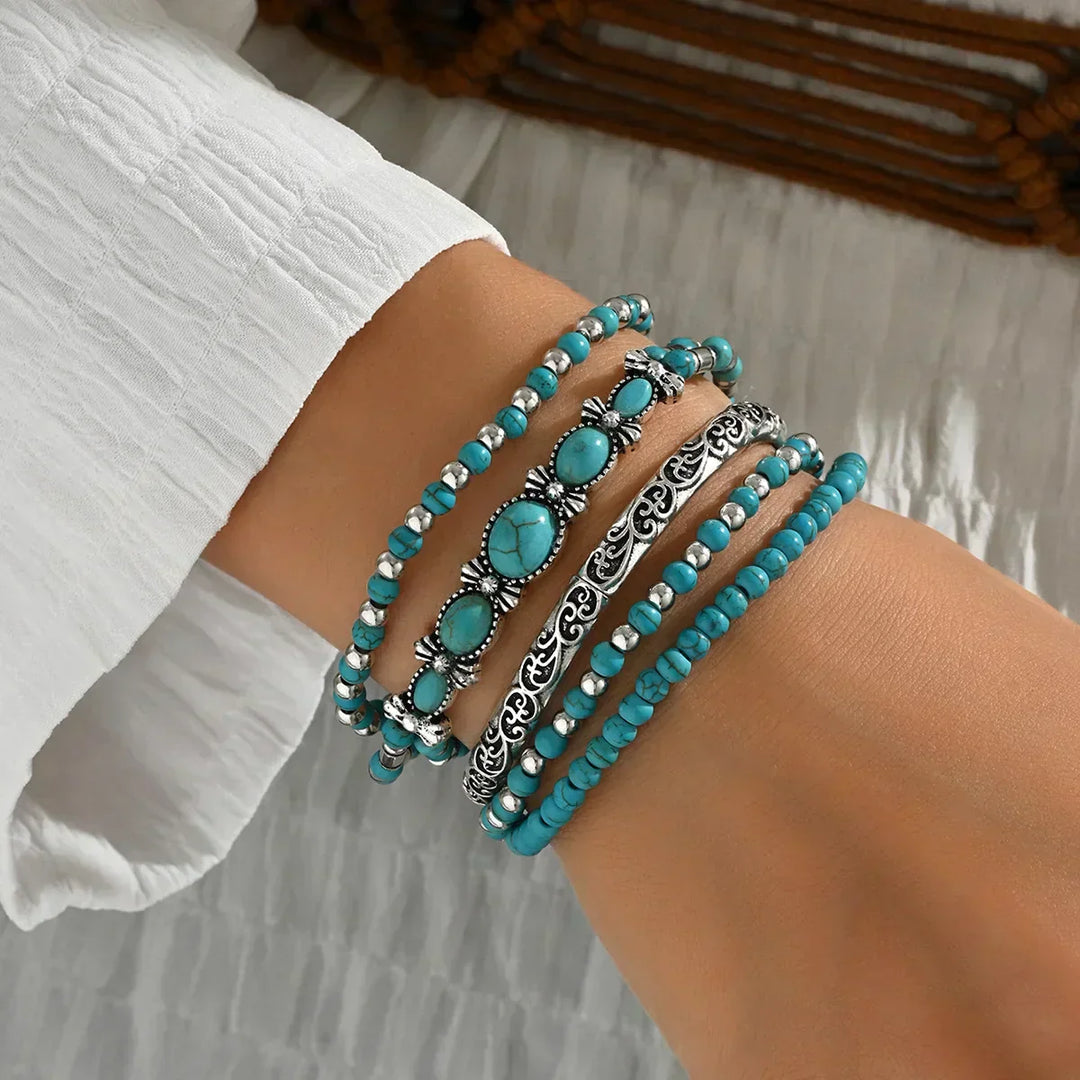 Sini — Blue Harmony Turquoise Bead Bracelet