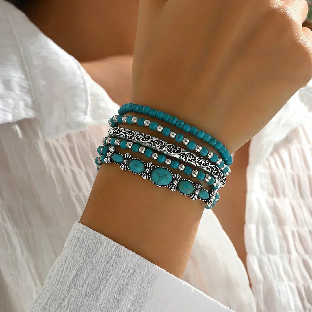 Sini — Blue Harmony Turquoise Bead Bracelet
