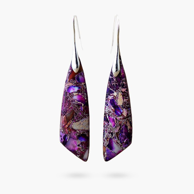 Viola Purple Jasper Hook Earrings