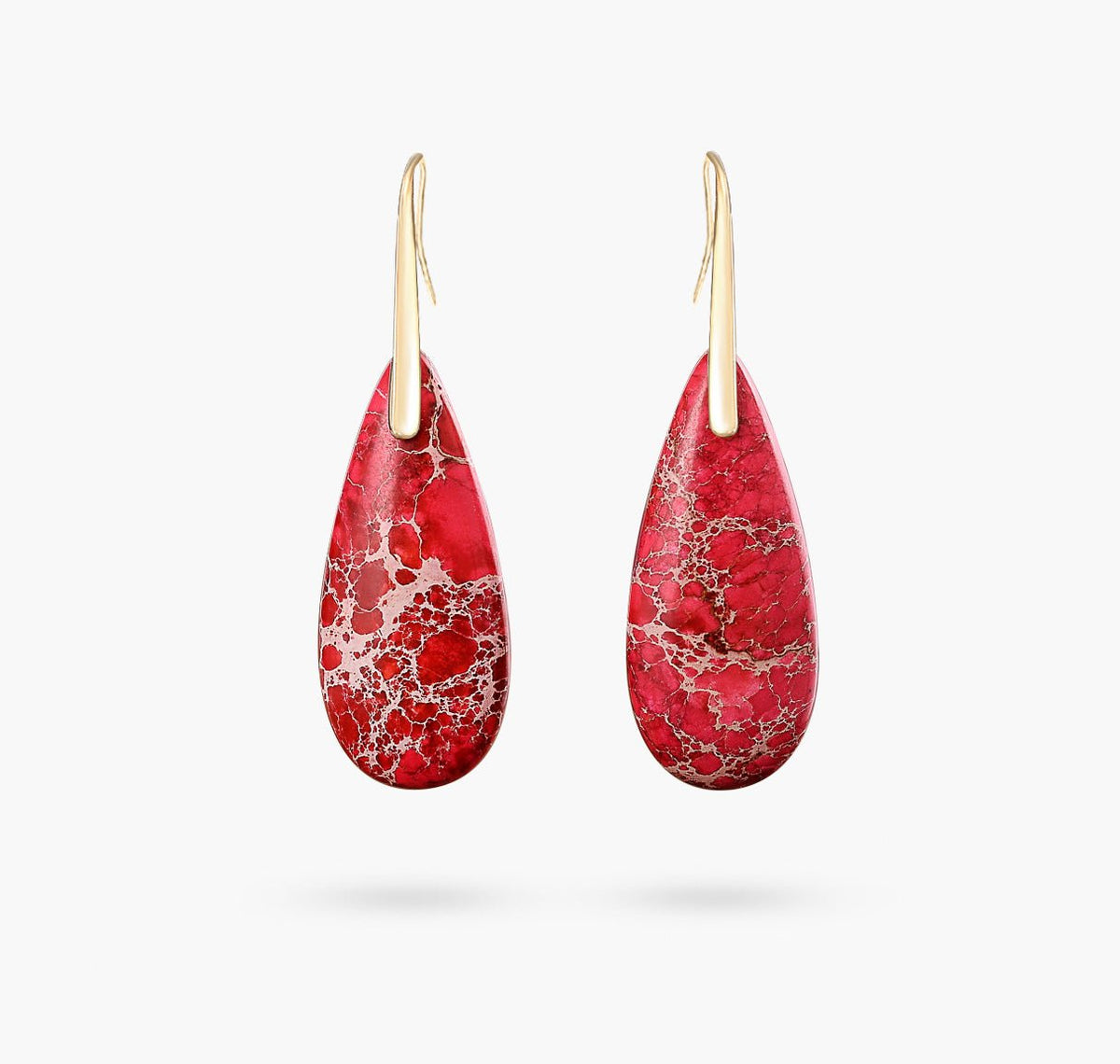 Riva Red Jasper Teardrop Earrings