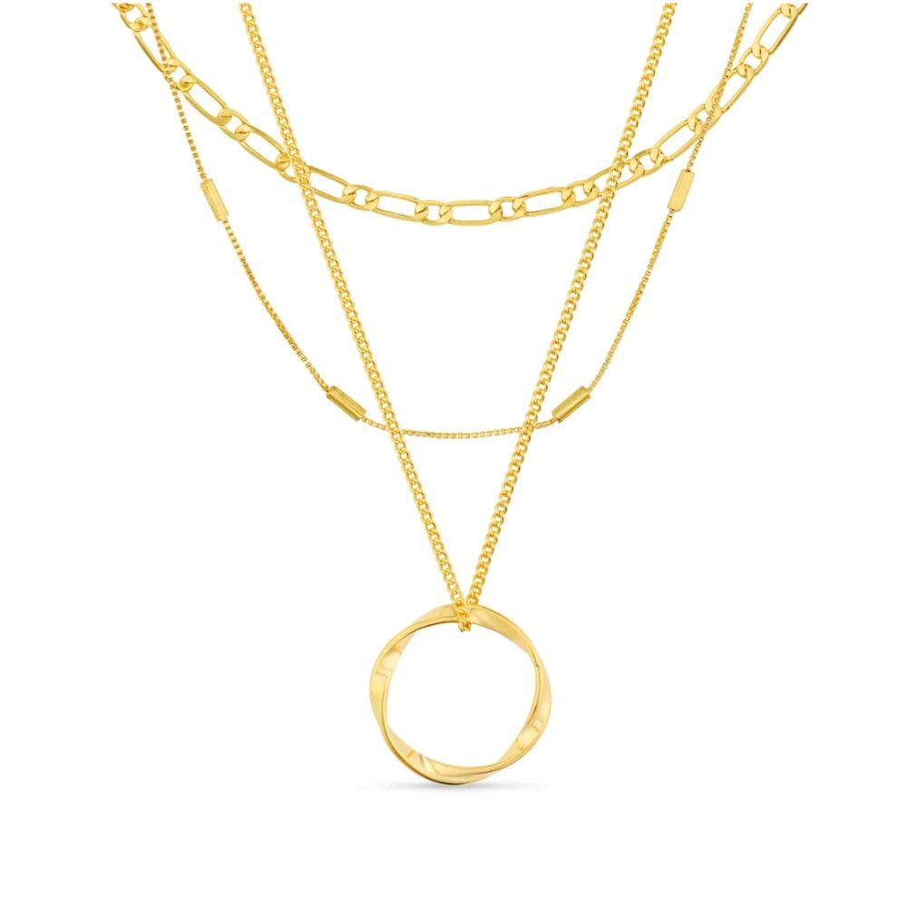 Ulyssa — Classic Three Row Gold Necklace