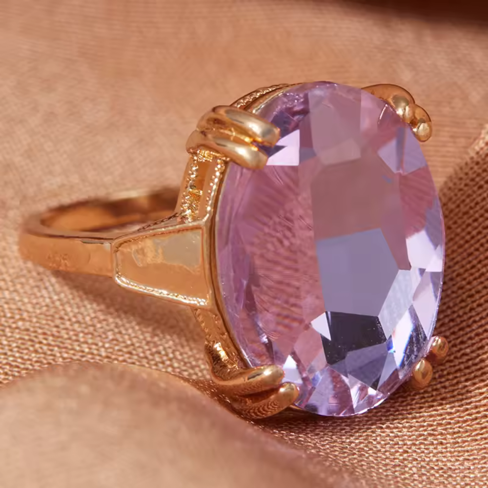 Satu — Minimalist Oval Purple Stone Ring