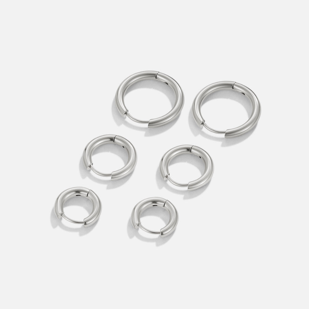 Bettina — Silver Mini Hoop Trio Set