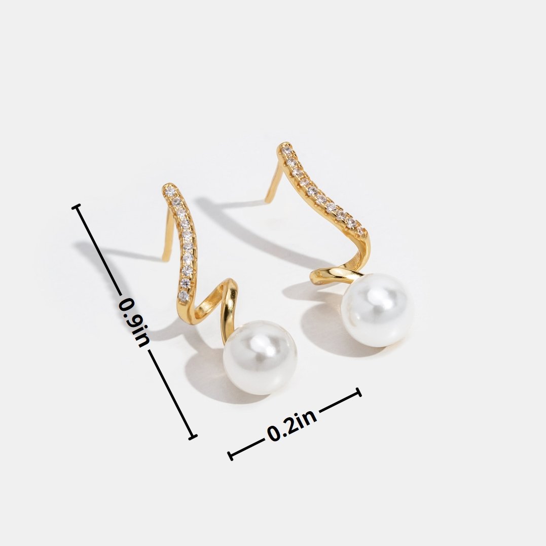 Elspeth — Pearl Wave Earrings