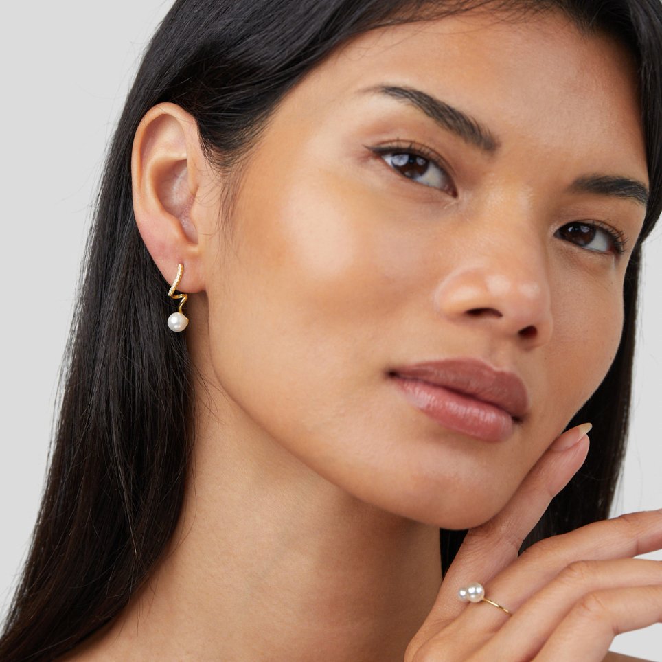 Elspeth — Pearl Wave Earrings