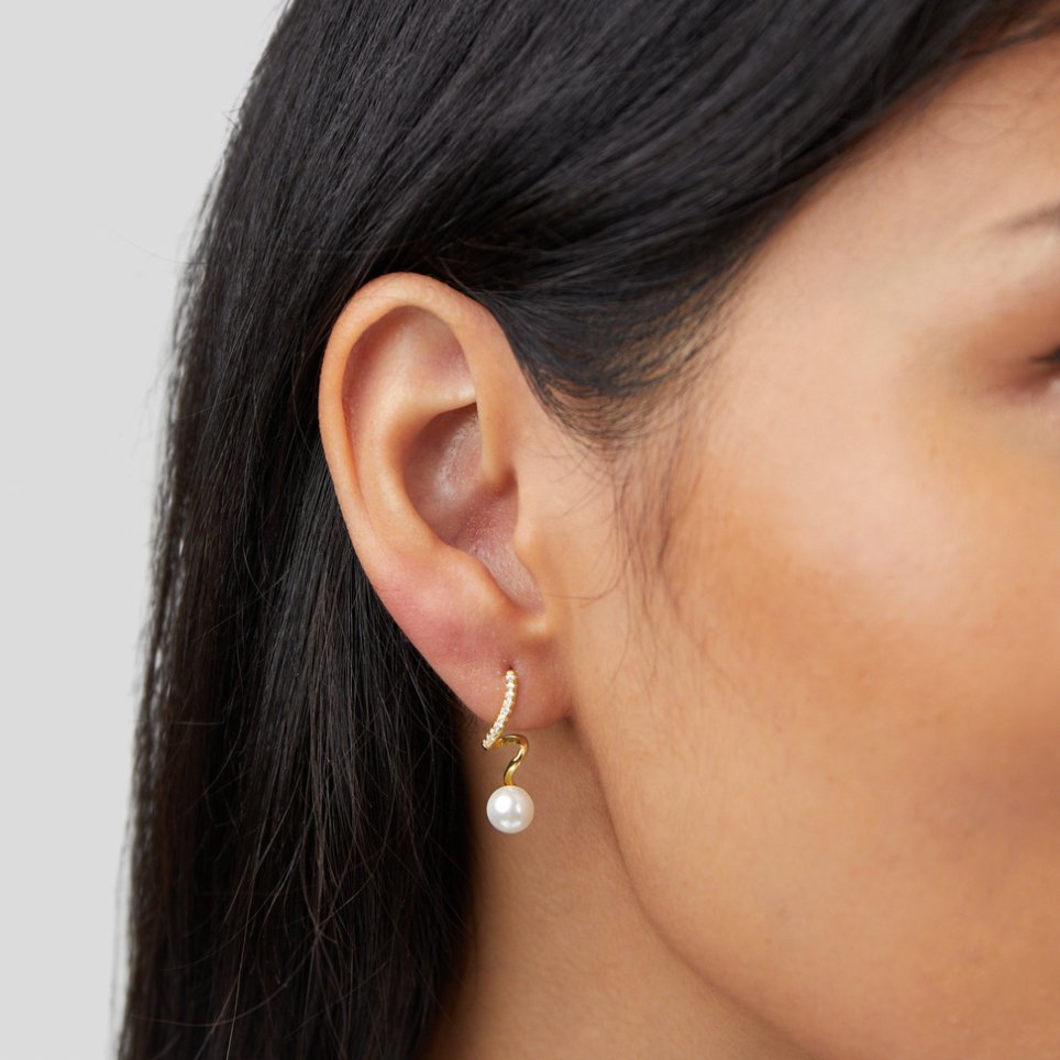 Elspeth — Pearl Wave Earrings
