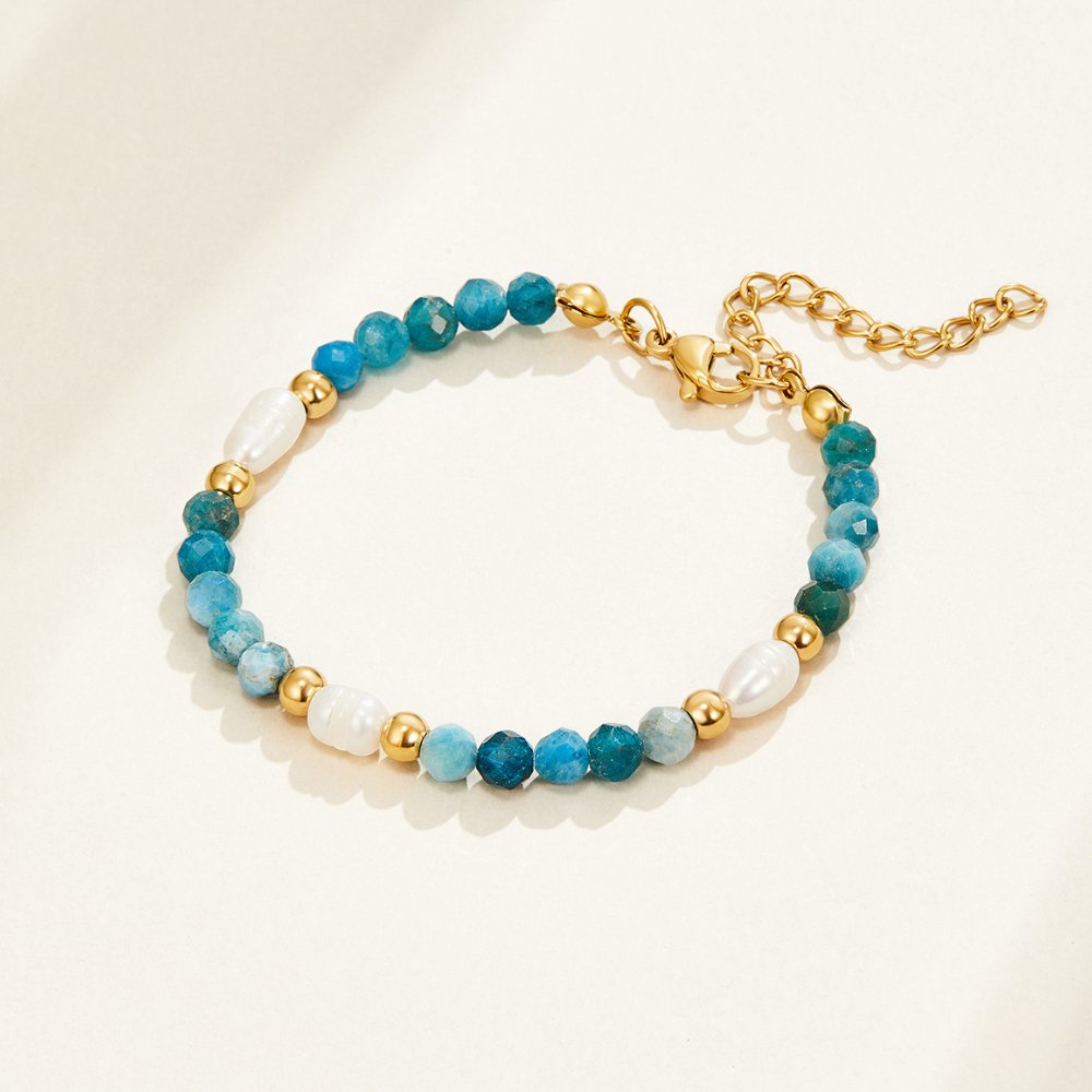 Grazia — Turquoise & Pearl Bead Bracelet