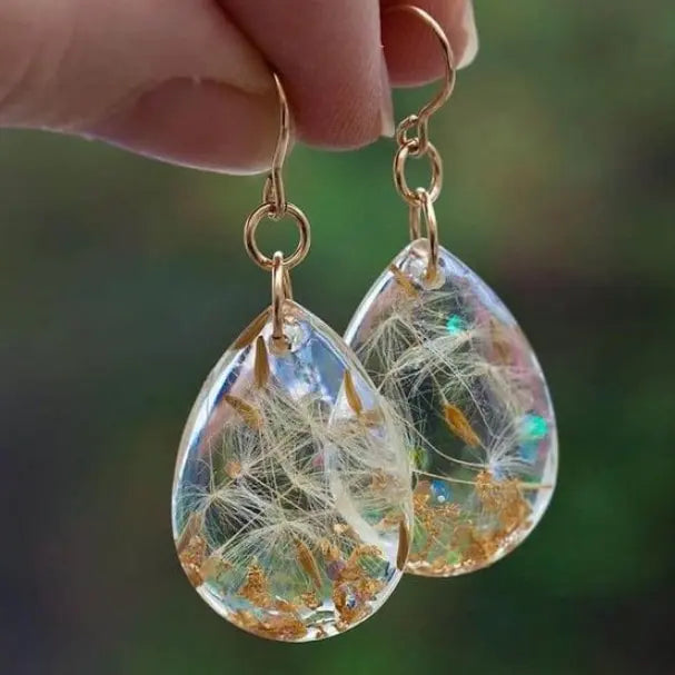 Delphine — Dandelion Crystal Drop Earrings