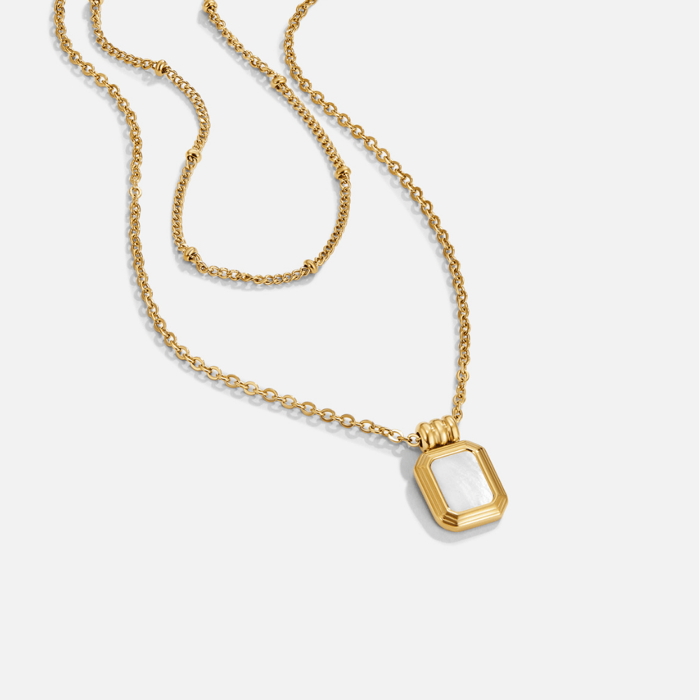 Sabina — Layered White Pendant Necklace