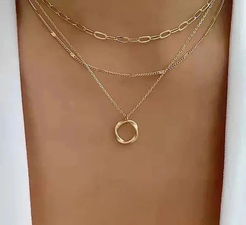 Lauren — Layered Gold-Tone Pendant Necklace